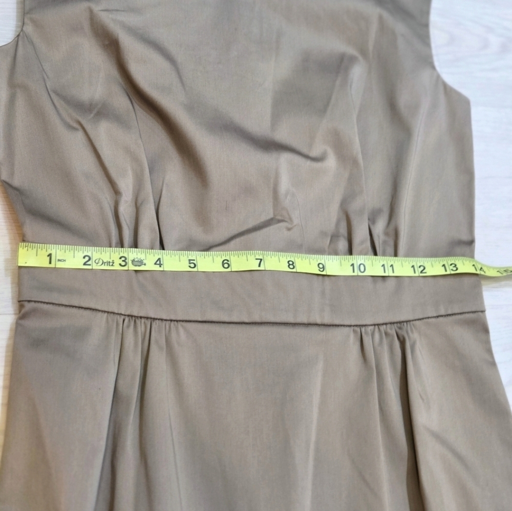 Prada Tan/Camel Midi Sleeveless Dress Women's Size S, NWT, Office Luxury, Cotton - Picture 12 of 12